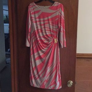 Very nice dress, beige and coral